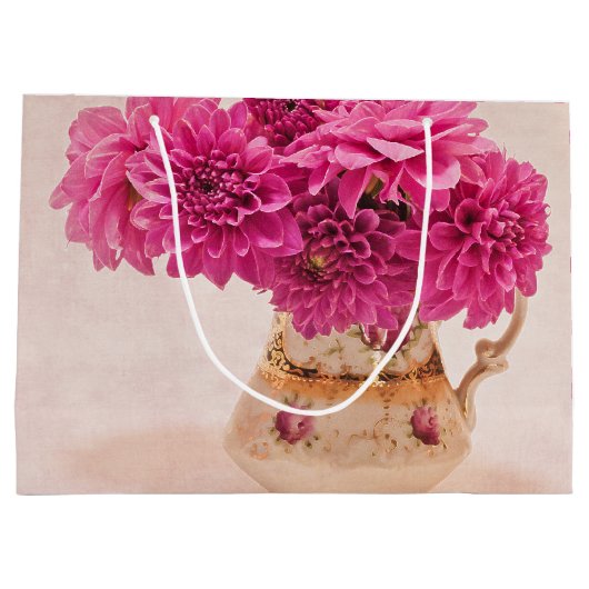 Magenta Dahlias Groot Cadeauzakje (Achterkant)