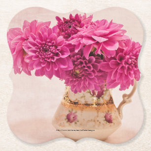 Magenta Dahlias Kartonnen Onderzetters