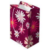 Magenta Daisy Design Medium Cadeauzakje (Achterkant Gekanteld)