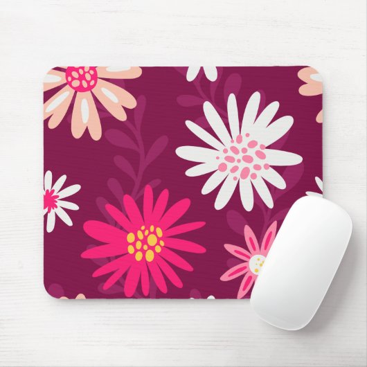 Magenta Daisy Design Muismat (Met muis)