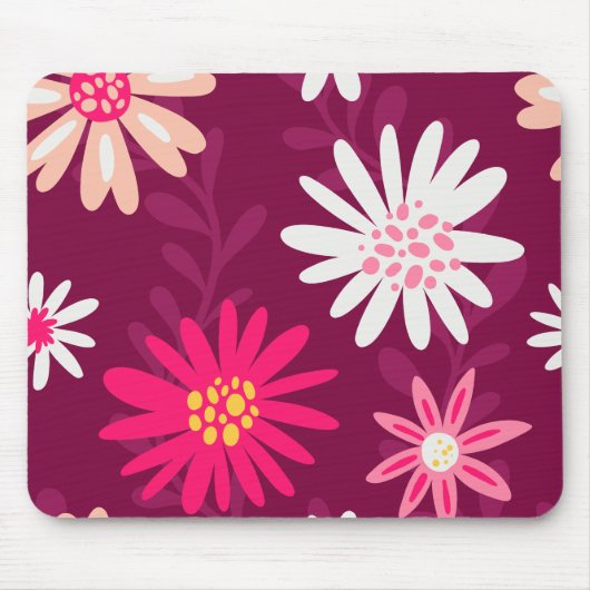 Magenta Daisy Design Muismat (Voorkant)