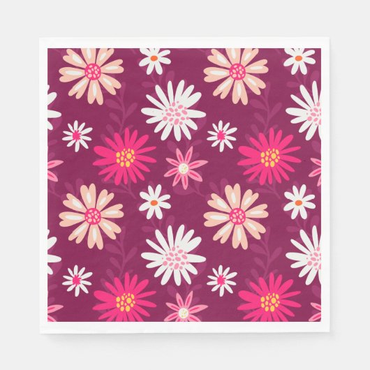 Magenta Daisy Design Servet (Voorkant)