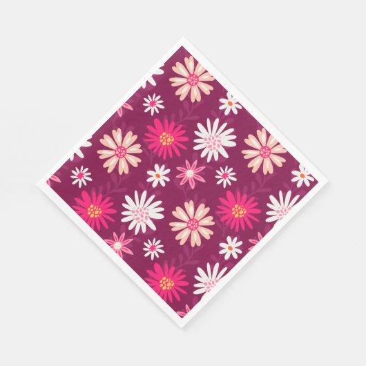 Magenta Daisy Design Servet (Hoek)
