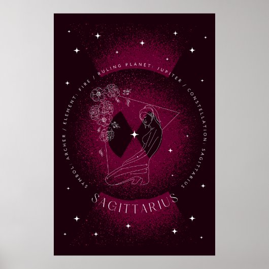 Magenta Dark Boogschutter Poster (Voorkant)