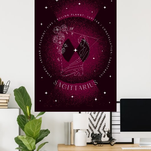 Magenta Dark Boogschutter Poster (Thuiskantoor)