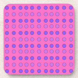 Magenta decagons en paarse sterren op roze bier onderzetter