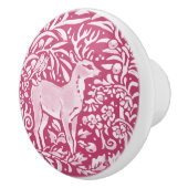 Magenta Deer Bird Forest Woodland Natuur Keramische Knop (Rechts)