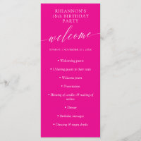 Magenta Delicate Calligraphy Birthday Party