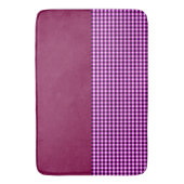 Magenta Denim en Tartan, geheugenschuimrubber Badmat (Voorkant Verticaal)