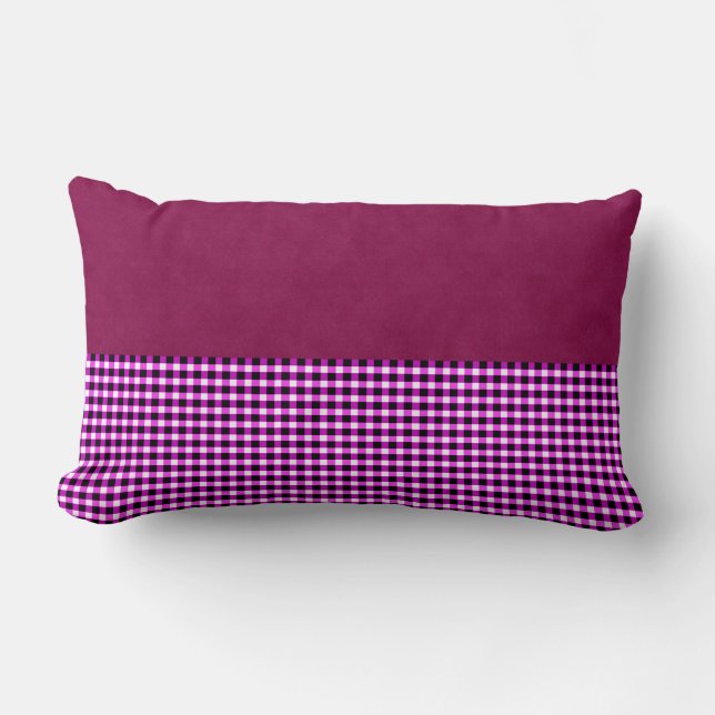 Magenta Denim En Tartan, Kussen (Voorkant)
