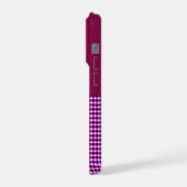 Magenta Denim En Tartan, Kussen iPhone Hoesje (Linkerkant)