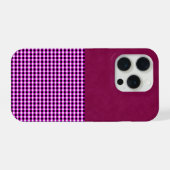 Magenta Denim En Tartan, Kussen iPhone Hoesje (Achterkant horizontaal)