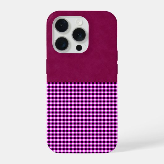 Magenta Denim En Tartan, Kussen iPhone Hoesje (Achterkant)