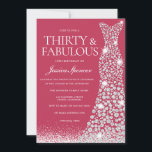 Magenta Dertig & Fabulous 30th Birthday Dress Kaart<br><div class="desc">Magenta Dertig & Fabulous 30th Birthday Dress Invitation Beschikbaar als digitale download. Zie overeenkomende objecten en variaties in uitnodigingen hieronder in het Collectie of in onze niche- en nestwinkel</div>