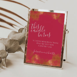 Magenta Deze Kaars Brandt Ter Nagedachtenis Bord Poster