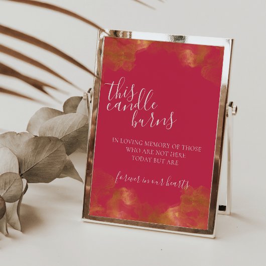Magenta Deze Kaars Brandt Ter Nagedachtenis Bord Poster