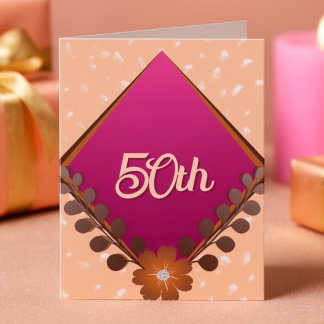 Magenta Diamant Met Bladeren 50e Verjaardag I