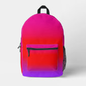 Magenta Diep Roze Rood Paarse Ombre Chic Bedrukte Rugzak (Voorkant)