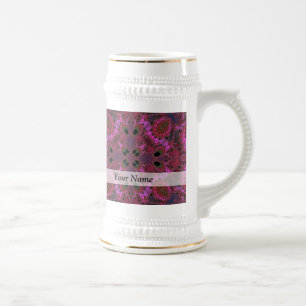 Magenta digitaal fractaal patroon bierpul