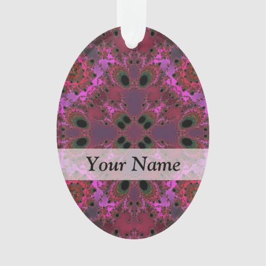 Magenta digitaal fractaal patroon ornament (voorkant)