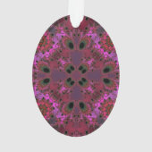 Magenta digitaal fractaal patroon ornament (achterkant)