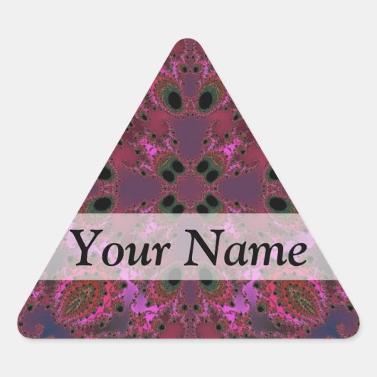 Magenta digitaal fractaal patroon sticker (Voorkant)
