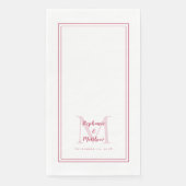 Magenta Dinner voor modern huwelijksmonogram Servet (Voorkant)