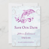 Magenta Dolfijn Bewaar de Datum Aankondiging (Voorkant)