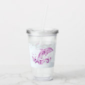 Magenta Dolphin - Aangepast Acryl Drinkbeker (Achterkant)