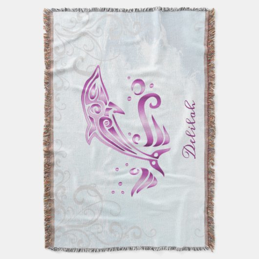 Magenta Dolphin - Aangepaste schroefdraad Deken (Voorkant Verticaal)