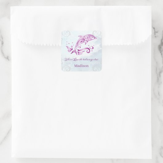 Magenta Dolphin Book Sticker (Tas)