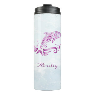 Magenta Dolphin Personalized Thermal Tumbler Thermosbeker