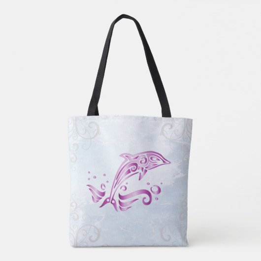 Magenta Dolphin Persoonlijke Canvas tas (Achterkant)