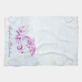 Magenta Dolphin Persoonlijke keukenhanddoeken (Horizontaal)