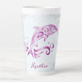 Magenta Dolphin Persoonlijke Latte Mok (Voorkant)