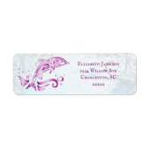 Magenta Dolphin Return Address Label (Voorkant)