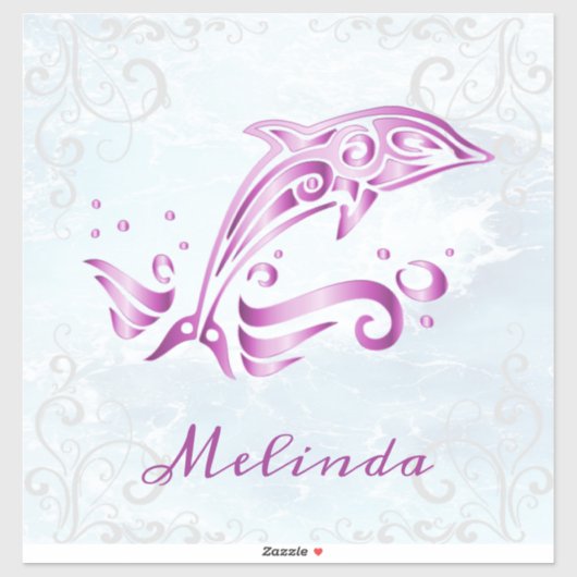 Magenta Dolphin Vinyl Sticker (Vel)