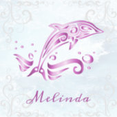 Magenta Dolphin Vinyl Sticker (Voorkant)