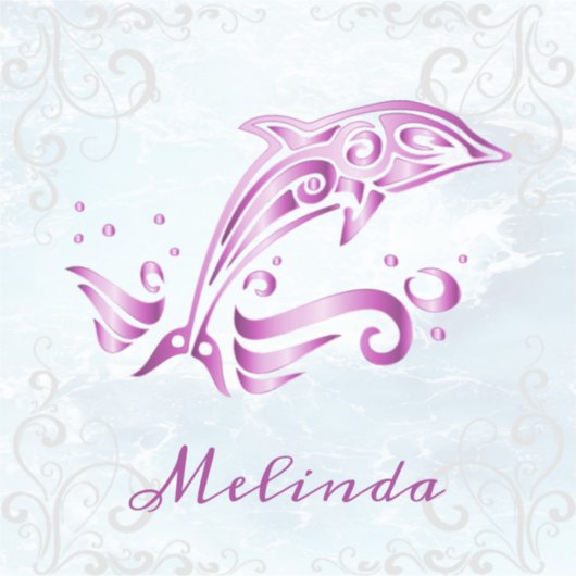 Magenta Dolphin Vinyl Sticker (Voorkant)