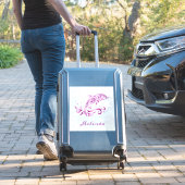 Magenta Dolphin Vinyl Sticker (Koffer Insitu)