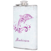 Magenta Dolphin Vinyl Wrapped Flask Heupfles (Links)