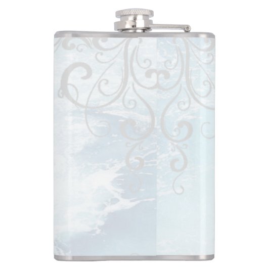 Magenta Dolphin Vinyl Wrapped Flask Heupfles (Achterkant)