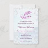 Magenta Dolphin Vrijgezellenfeest Uitnodigen Kaart (Voorkant)