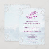 Magenta Dolphin Vrijgezellenfeest Uitnodigen Kaart (Voorkant / Achterkant)