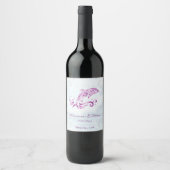 Magenta dolphin Weddenschap Wine Label Wijn Etiket (Voorkant)