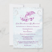 Magenta Dolphin Wedding Rehearsal Dinner Kaart (Voorkant)