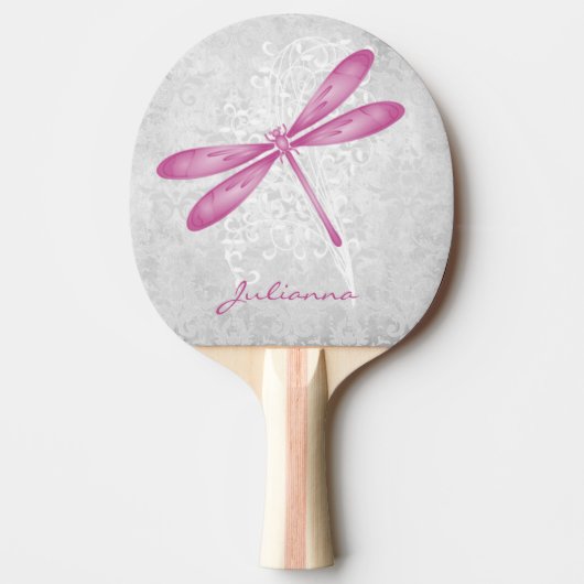 Magenta Dragonfly Aangepaste pingpongpeddel Tafeltennisbatje (Voorkant)