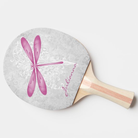 Magenta Dragonfly Aangepaste pingpongpeddel Tafeltennisbatje (Zijkant)