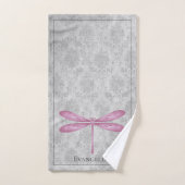 Magenta Dragonfly Damask Bad Handdoek (Handdoek)