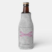 Magenta Dragonfly Damask Flesjeskoeler (Fles Voorkant)